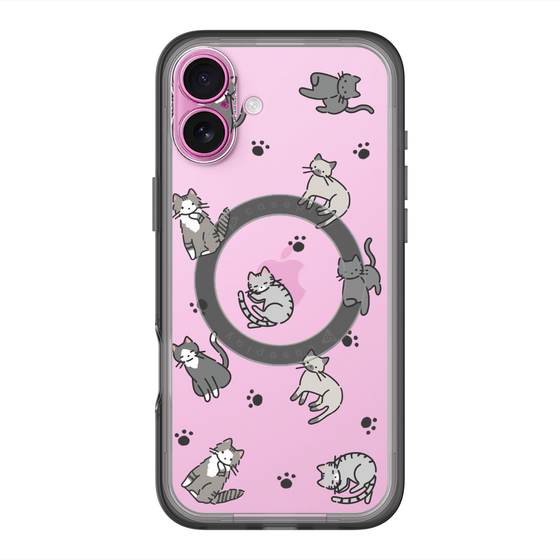 スリムプロテクションプレミアムケース with MagSafe［ オリジナル - CASEPLAYネコ総柄 - color ］