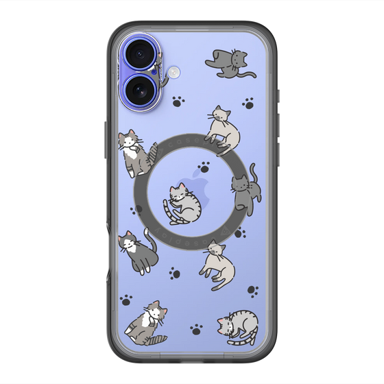 スリムプロテクションプレミアムケース with MagSafe［ オリジナル - CASEPLAYネコ総柄 - color ］