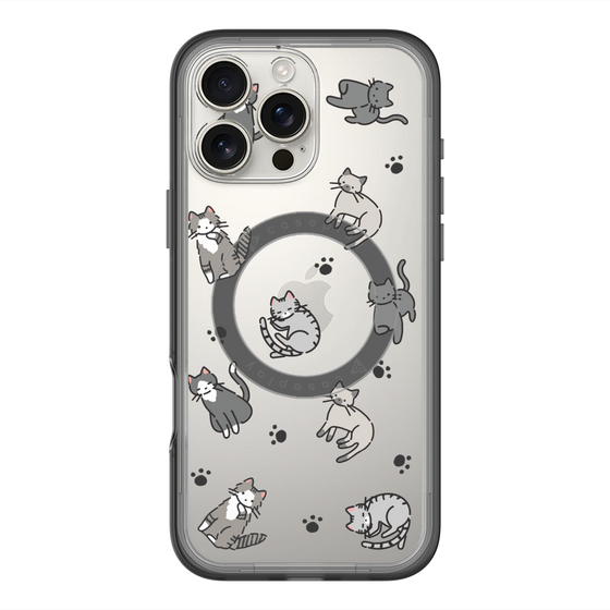 スリムプロテクションプレミアムケース with MagSafe［ オリジナル - CASEPLAYネコ総柄 - color ］