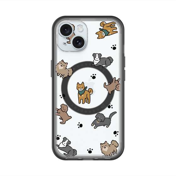 スリムプロテクションプレミアムケース with MagSafe［ オリジナル - CASEPLAYイヌ総柄 - color ］