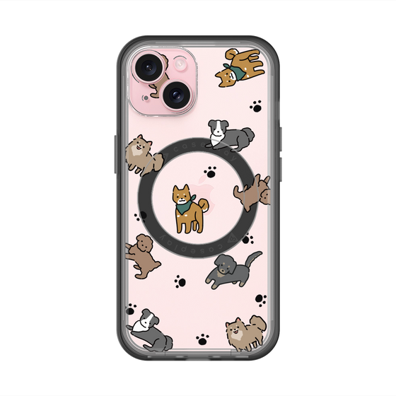 スリムプロテクションプレミアムケース with MagSafe［ オリジナル - CASEPLAYイヌ総柄 - color ］