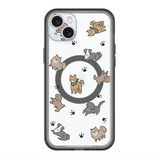 スリムプロテクションプレミアムケース with MagSafe［ オリジナル - CASEPLAYイヌ総柄 - color ］