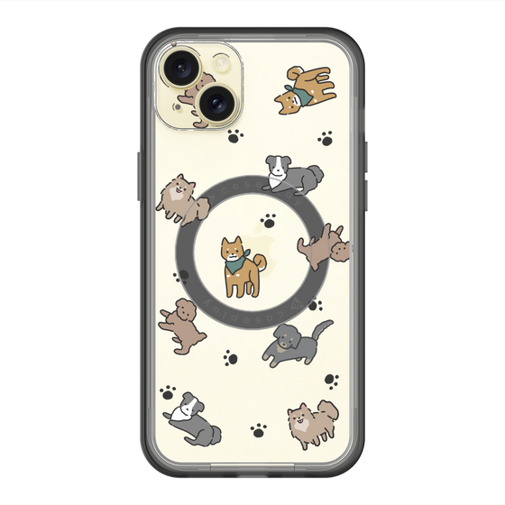 スリムプロテクションプレミアムケース with MagSafe［ オリジナル - CASEPLAYイヌ総柄 - color ］