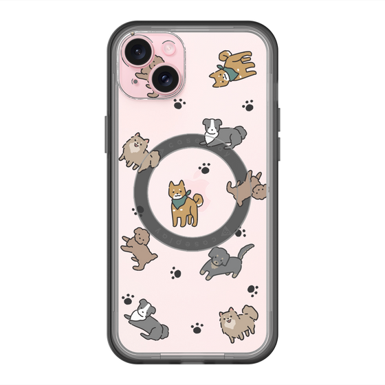 スリムプロテクションプレミアムケース with MagSafe［ オリジナル - CASEPLAYイヌ総柄 - color ］