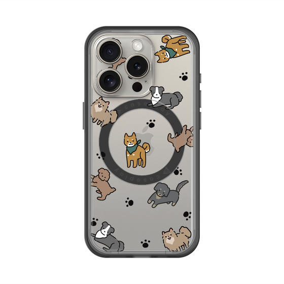スリムプロテクションプレミアムケース with MagSafe［ オリジナル - CASEPLAYイヌ総柄 - color ］