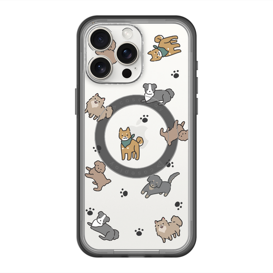 スリムプロテクションプレミアムケース with MagSafe［ オリジナル - CASEPLAYイヌ総柄 - color ］