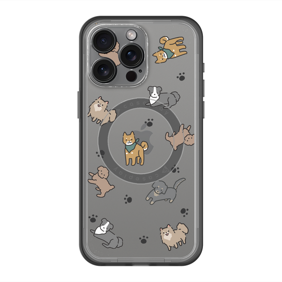 スリムプロテクションプレミアムケース with MagSafe［ オリジナル - CASEPLAYイヌ総柄 - color ］