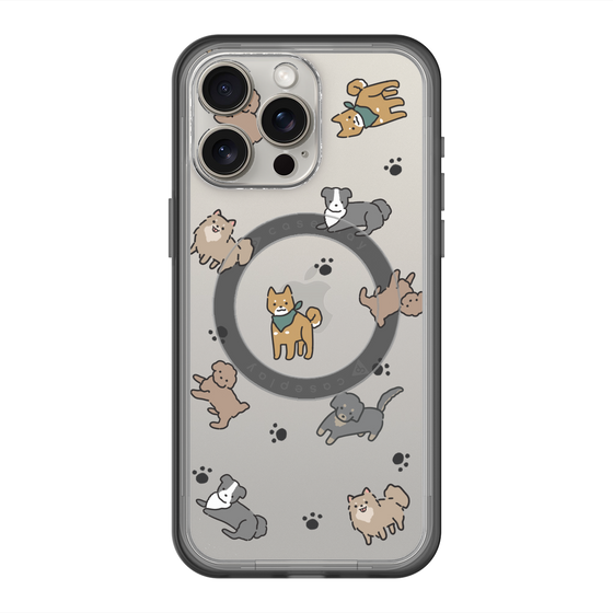 スリムプロテクションプレミアムケース with MagSafe［ オリジナル - CASEPLAYイヌ総柄 - color ］