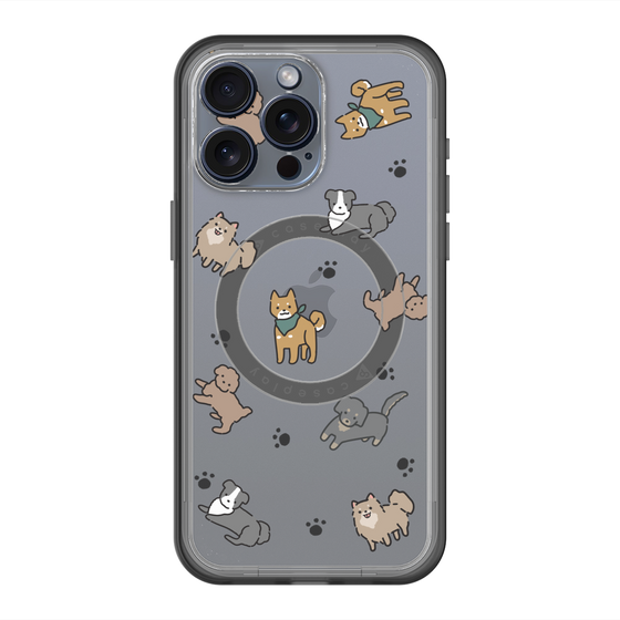 スリムプロテクションプレミアムケース with MagSafe［ オリジナル - CASEPLAYイヌ総柄 - color ］