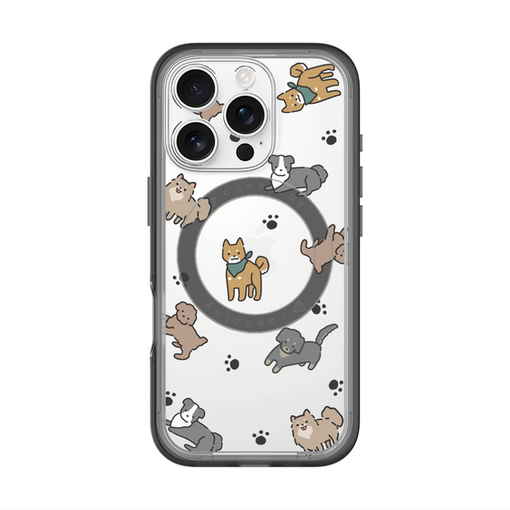 スリムプロテクションプレミアムケース with MagSafe［ オリジナル - CASEPLAYイヌ総柄 - color ］