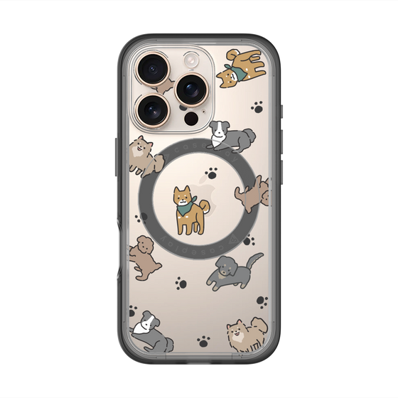 スリムプロテクションプレミアムケース with MagSafe［ オリジナル - CASEPLAYイヌ総柄 - color ］