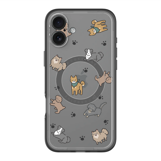 スリムプロテクションプレミアムケース with MagSafe［ オリジナル - CASEPLAYイヌ総柄 - color ］