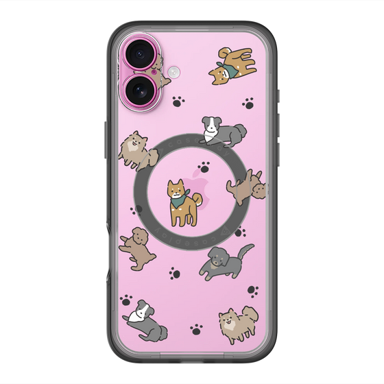 スリムプロテクションプレミアムケース with MagSafe［ オリジナル - CASEPLAYイヌ総柄 - color ］