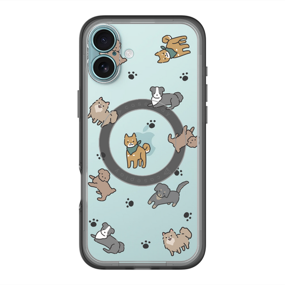 スリムプロテクションプレミアムケース with MagSafe［ オリジナル - CASEPLAYイヌ総柄 - color ］