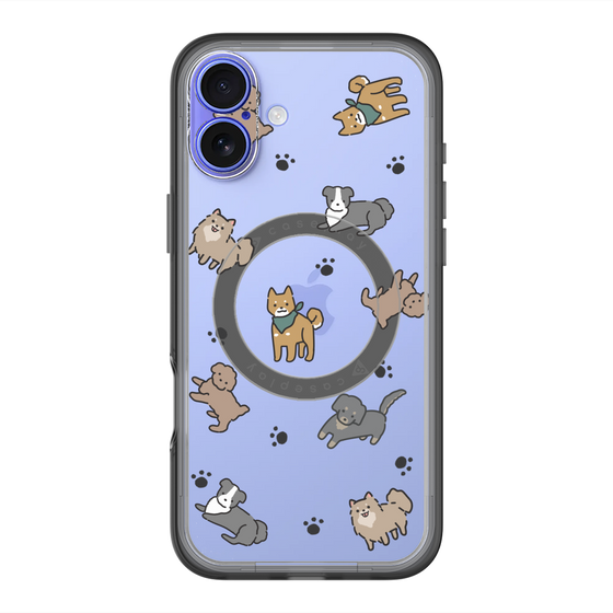 スリムプロテクションプレミアムケース with MagSafe［ オリジナル - CASEPLAYイヌ総柄 - color ］