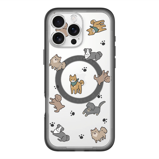スリムプロテクションプレミアムケース with MagSafe［ オリジナル - CASEPLAYイヌ総柄 - color ］