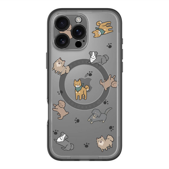 スリムプロテクションプレミアムケース with MagSafe［ オリジナル - CASEPLAYイヌ総柄 - color ］