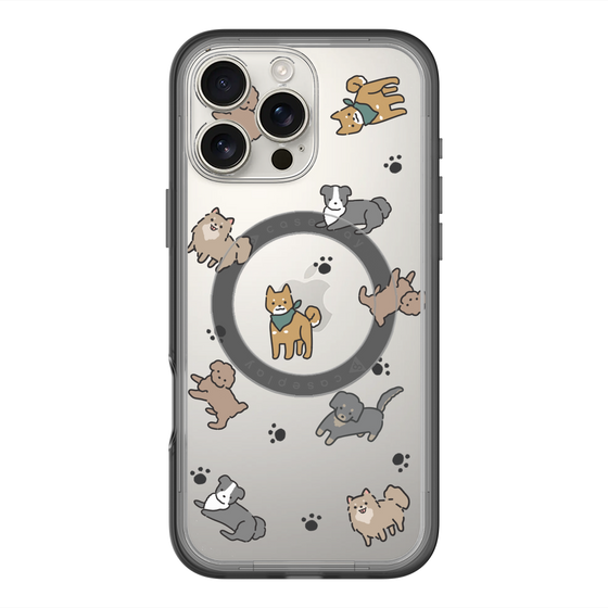 スリムプロテクションプレミアムケース with MagSafe［ オリジナル - CASEPLAYイヌ総柄 - color ］