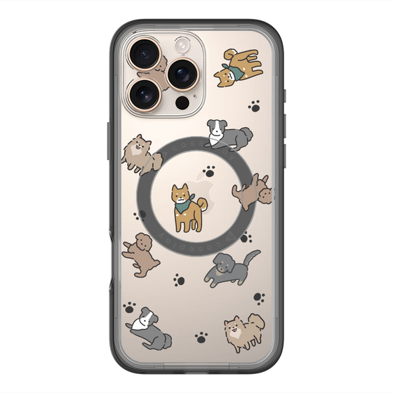 スリムプロテクションプレミアムケース with MagSafe［ オリジナル - CASEPLAYイヌ総柄 - color ］