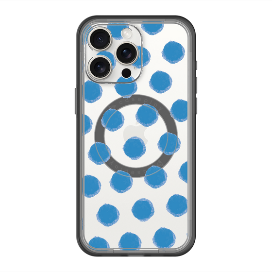 スリムプロテクションプレミアムケース with MagSafe［ オリジナル - 推し色水玉 - ブルー ］