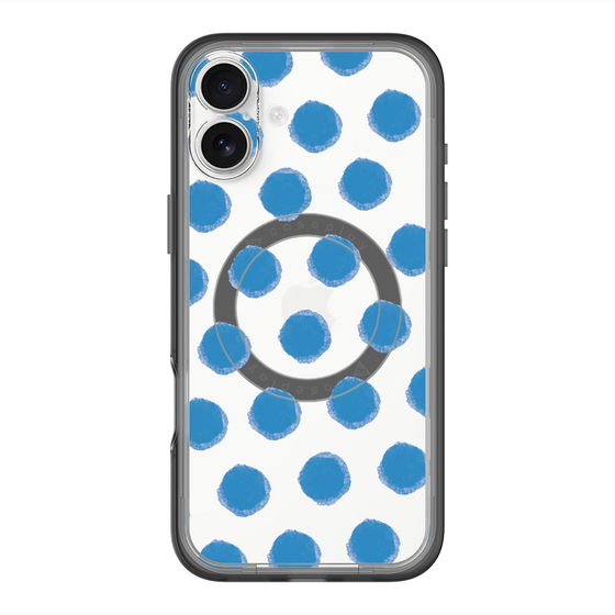 スリムプロテクションプレミアムケース with MagSafe［ オリジナル - 推し色水玉 - ブルー ］