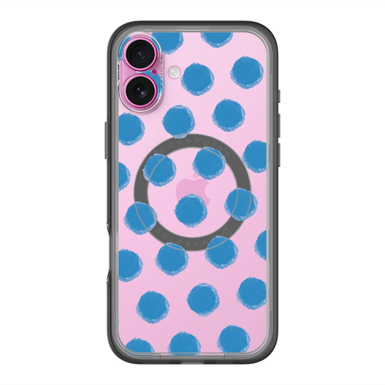 スリムプロテクションプレミアムケース with MagSafe［ オリジナル - 推し色水玉 - ブルー ］