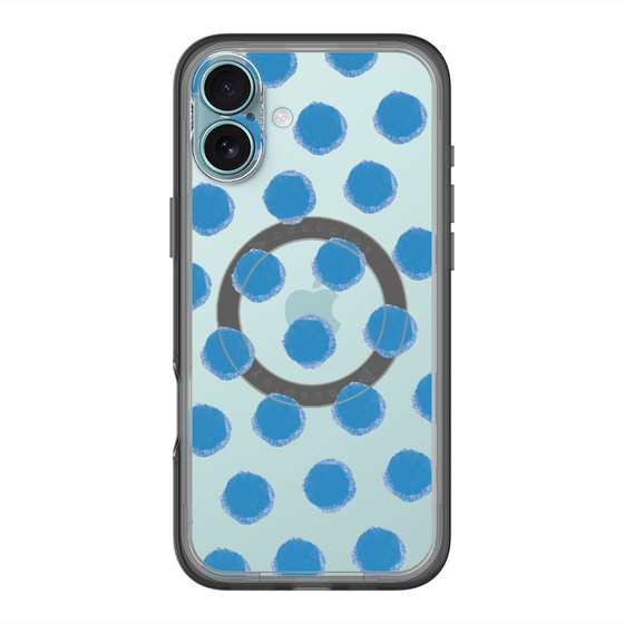 スリムプロテクションプレミアムケース with MagSafe［ オリジナル - 推し色水玉 - ブルー ］