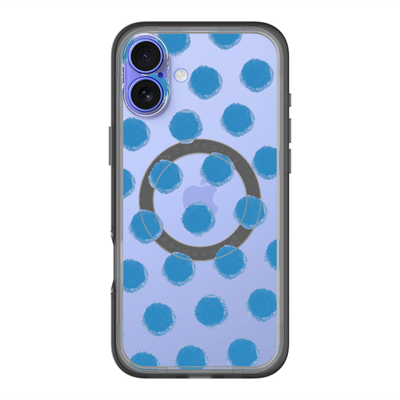 スリムプロテクションプレミアムケース with MagSafe［ オリジナル - 推し色水玉 - ブルー ］