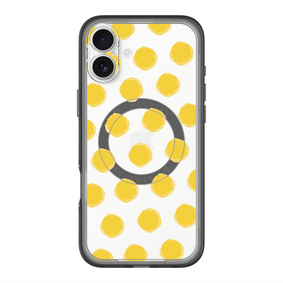スリムプロテクションプレミアムケース with MagSafe［ オリジナル - 推し色水玉 - イエロー ］