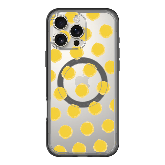スリムプロテクションプレミアムケース with MagSafe［ オリジナル - 推し色水玉 - イエロー ］