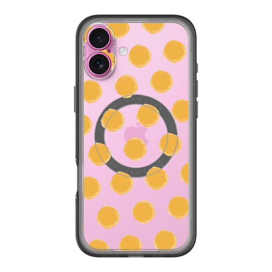 スリムプロテクションプレミアムケース with MagSafe［ オリジナル - 推し色水玉 - オレンジ ］