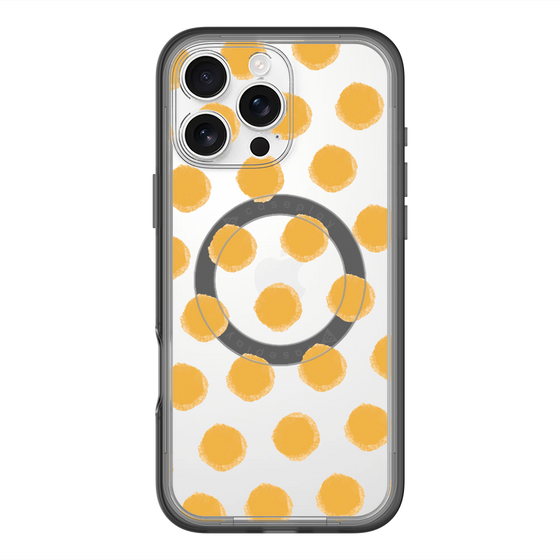スリムプロテクションプレミアムケース with MagSafe［ オリジナル - 推し色水玉 - オレンジ ］