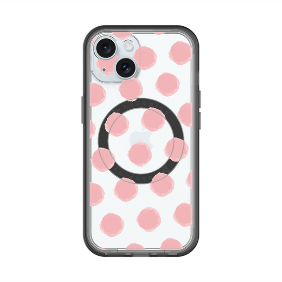 スリムプロテクションプレミアムケース with MagSafe［ オリジナル - 推し色水玉 - ピンク ］