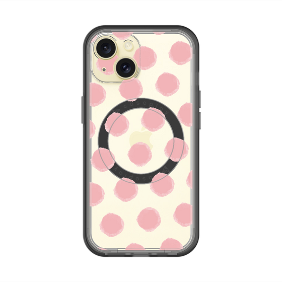 スリムプロテクションプレミアムケース with MagSafe［ オリジナル - 推し色水玉 - ピンク ］