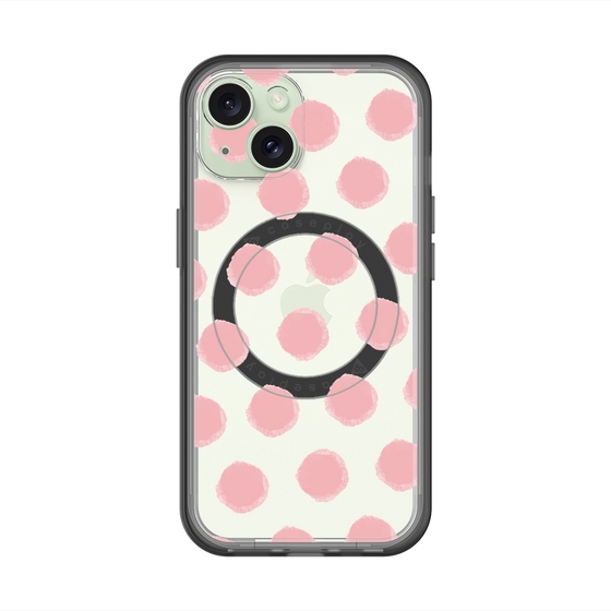 スリムプロテクションプレミアムケース with MagSafe［ オリジナル - 推し色水玉 - ピンク ］