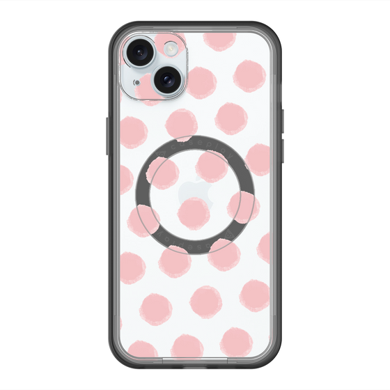 スリムプロテクションプレミアムケース with MagSafe［ オリジナル - 推し色水玉 - ピンク ］