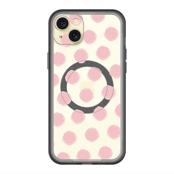 スリムプロテクションプレミアムケース with MagSafe［ オリジナル - 推し色水玉 - ピンク ］