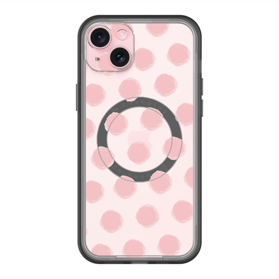スリムプロテクションプレミアムケース with MagSafe［ オリジナル - 推し色水玉 - ピンク ］