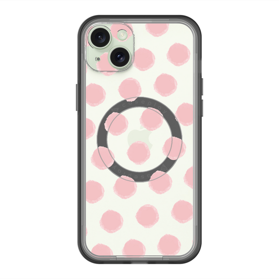 スリムプロテクションプレミアムケース with MagSafe［ オリジナル - 推し色水玉 - ピンク ］