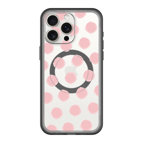 スリムプロテクションプレミアムケース with MagSafe［ オリジナル - 推し色水玉 - ピンク ］