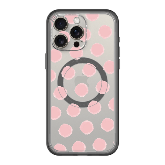 スリムプロテクションプレミアムケース with MagSafe［ オリジナル - 推し色水玉 - ピンク ］
