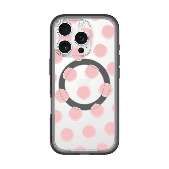 スリムプロテクションプレミアムケース with MagSafe［ オリジナル - 推し色水玉 - ピンク ］