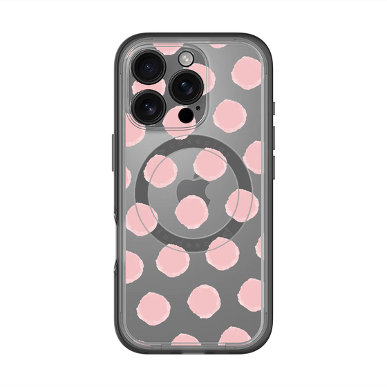 スリムプロテクションプレミアムケース with MagSafe［ オリジナル - 推し色水玉 - ピンク ］