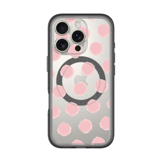 スリムプロテクションプレミアムケース with MagSafe［ オリジナル - 推し色水玉 - ピンク ］
