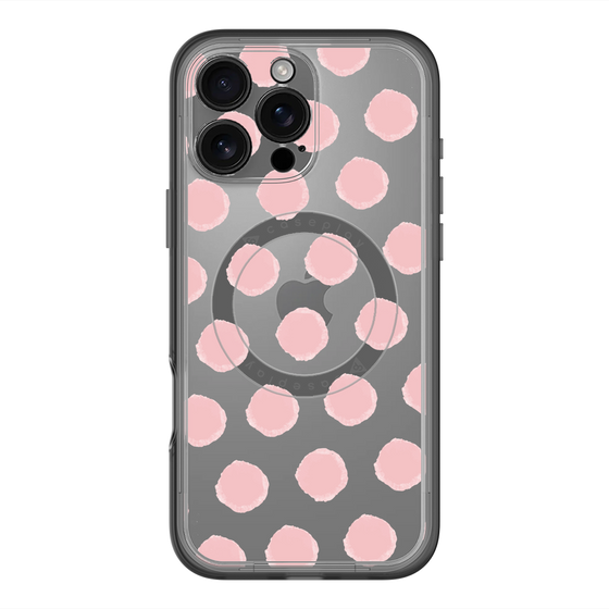 スリムプロテクションプレミアムケース with MagSafe［ オリジナル - 推し色水玉 - ピンク ］
