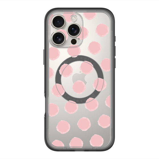 スリムプロテクションプレミアムケース with MagSafe［ オリジナル - 推し色水玉 - ピンク ］