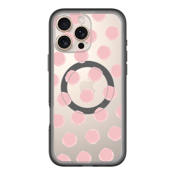 スリムプロテクションプレミアムケース with MagSafe［ オリジナル - 推し色水玉 - ピンク ］