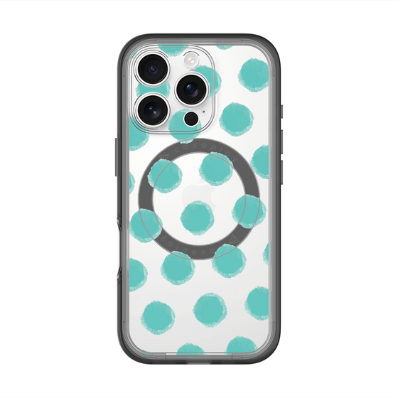スリムプロテクションプレミアムケース with MagSafe［ オリジナル - 推し色水玉 - グリーン ］