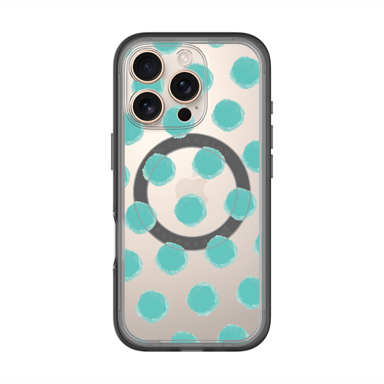 スリムプロテクションプレミアムケース with MagSafe［ オリジナル - 推し色水玉 - グリーン ］