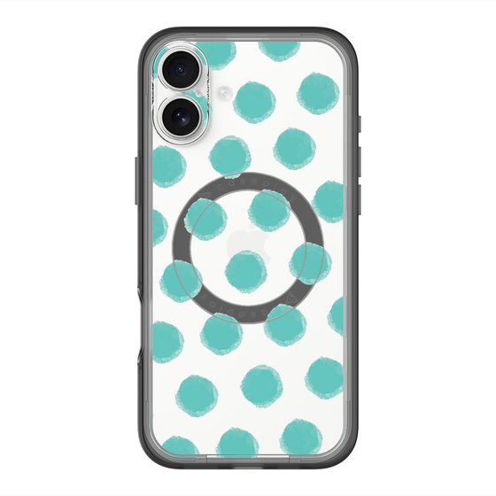 スリムプロテクションプレミアムケース with MagSafe［ オリジナル - 推し色水玉 - グリーン ］